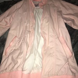 baby pink retro bomber jacket
